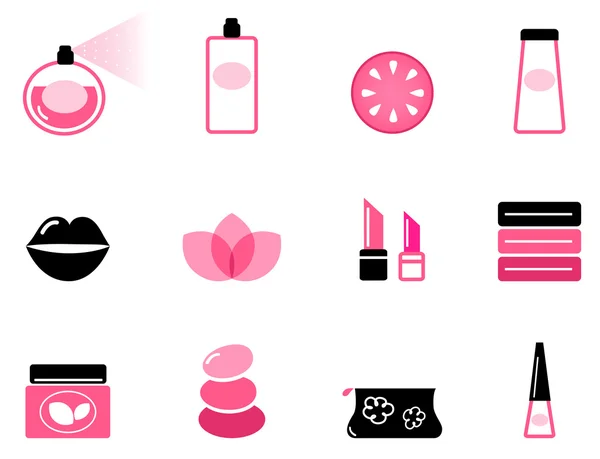 Luxuskosmetik-Ikonen und grafische Elemente (rosa & schwarz) ) — Stockvektor