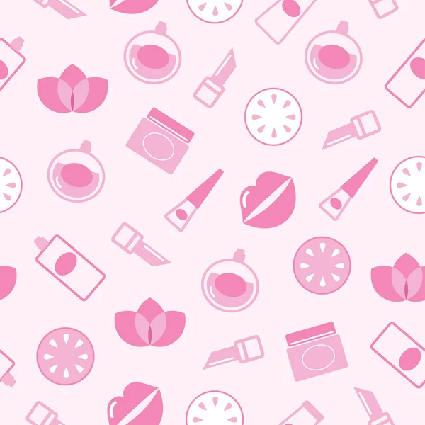 Kosmetik und Wellness nahtlose Muster oder Textur - rosa und weiß — Stockvektor