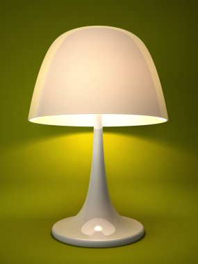 Lamp isolated on green background clipart