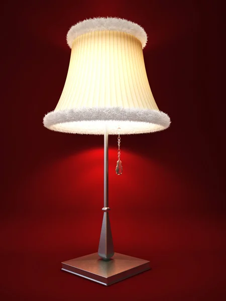 Lampa isolerad på röd bakgrund 3d-rendering — Stockfoto