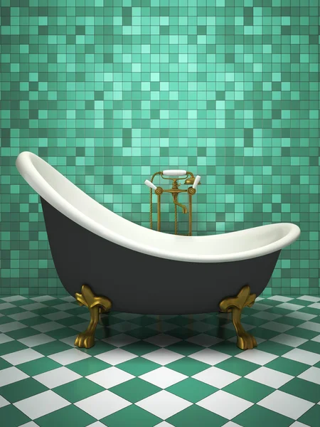 Сучасний інтер'єр бірюзової ванної — стокове фото