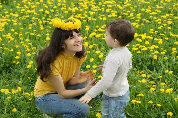 Woman with her son — Stock Photo, Image