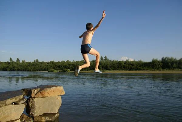 stock image Jump in water