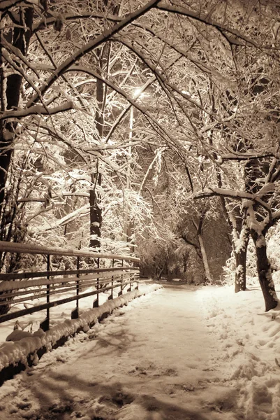 Pokryte śniegiem ulicy — Zdjęcie stockowe