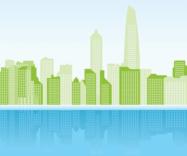 Fond vert de la ville - Shanghai — Image vectorielle