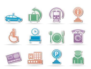 Airport, travel and transportation icons 2 clipart