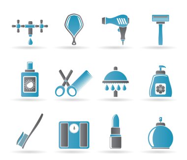 Personal care and cosmetics icons clipart