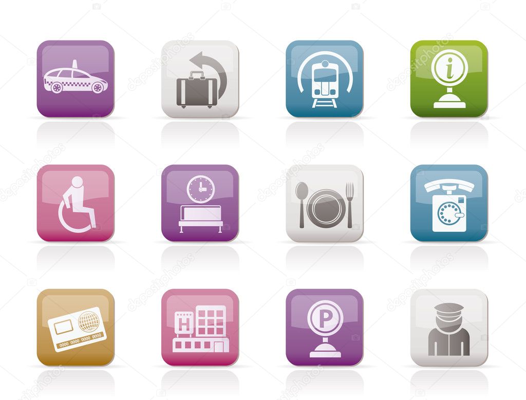 Airport, travel and transportation icons 2