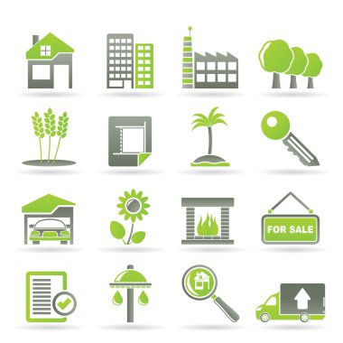 Real Estate and building icons clipart