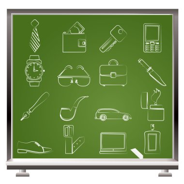 Man Accessories icons and objects clipart