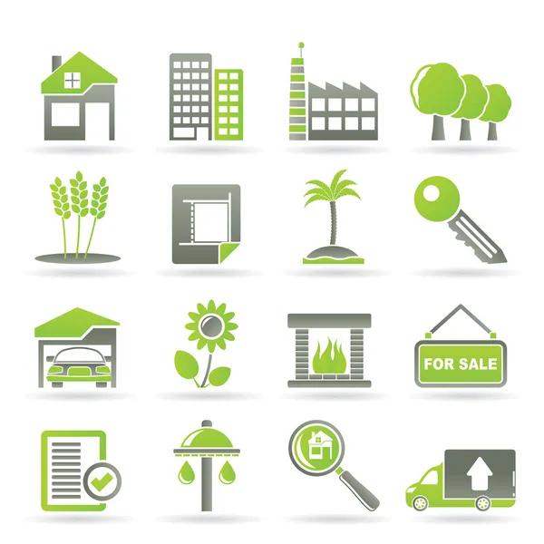 Real Estate and building icons — Stock Vector