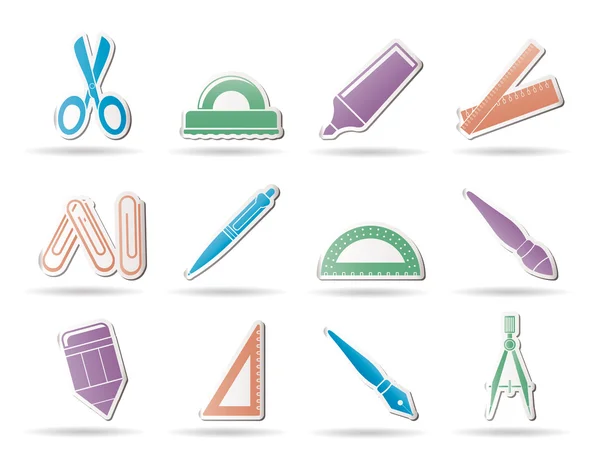 School and office tools icons — Stock Vector