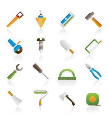 Construction and Building Tools icons clipart