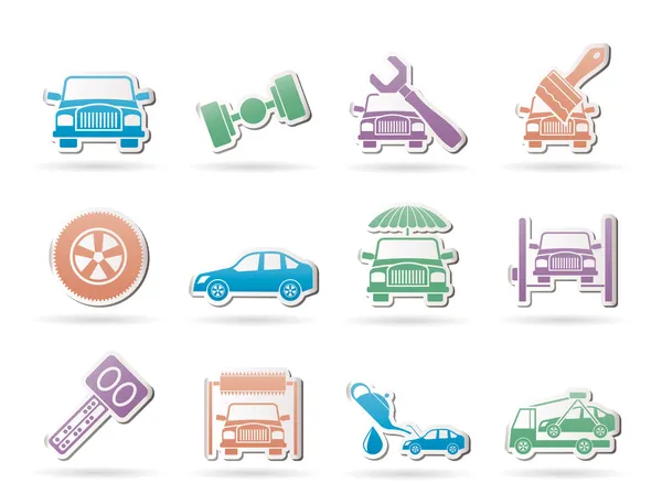 Auto service en vervoer pictogrammen — Stockvector