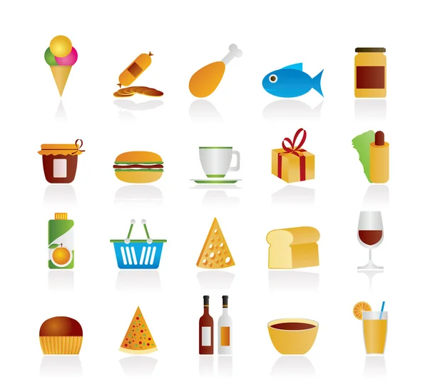 Butik och livsmedel ikoner — Stock vektor