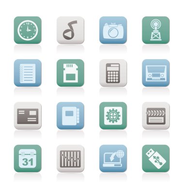 Phone Performance, Internet and Office Icons clipart