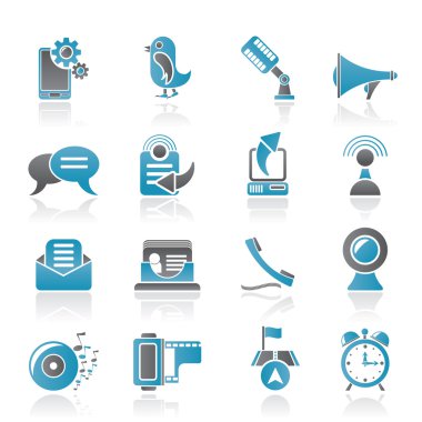 Mobile Phone and communication icons clipart