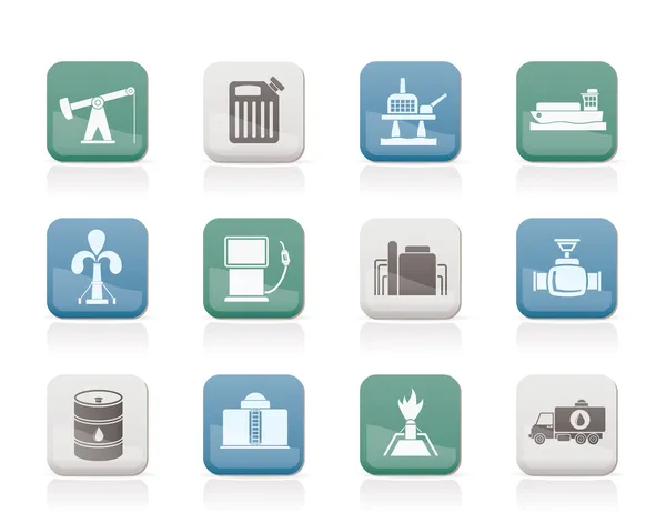 stock vector Oil and petrol industry icons