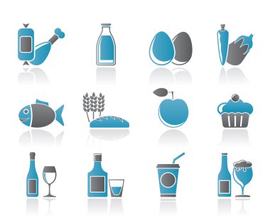 Food, drink and Aliments icons clipart