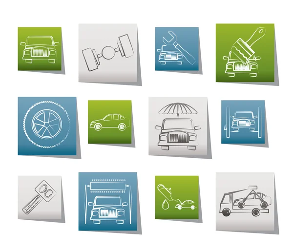 Auto service and transportation icons — Stock Vector