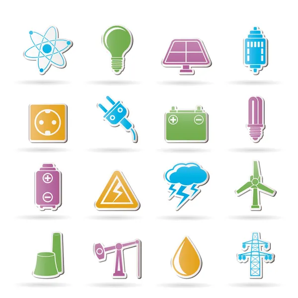 Iconos de la industria eléctrica y eléctrica — Vector de stock
