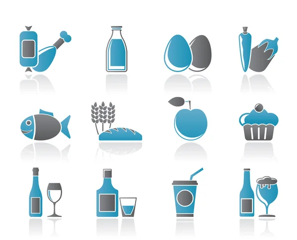 Aliments, boissons et icônes Aliments — Image vectorielle