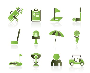 Golf and sport icons clipart