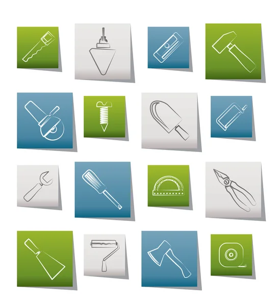 Iconos de herramientas de construcción y construcción — Vector de stock