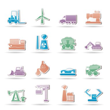 Business and industry icons clipart