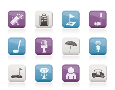 Golf and sport icons clipart