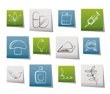 Different kind of drug icons clipart