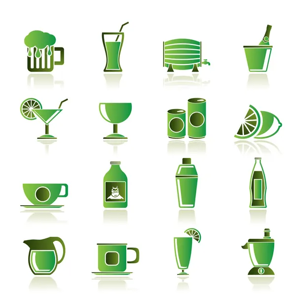 Iconos de bebidas y bebidas — Vector de stock