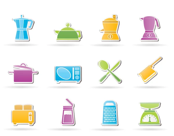 Ikone der Küchen- und Haushaltsgeräte — Stockvektor