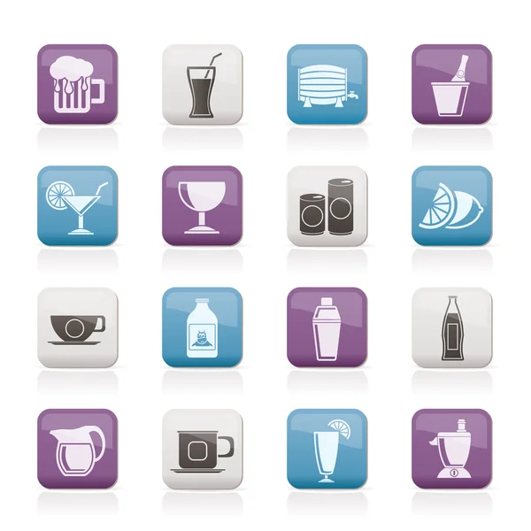 Iconos de bebidas y bebidas — Archivo Imágenes Vectoriales
