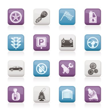 Car and transportation icons clipart