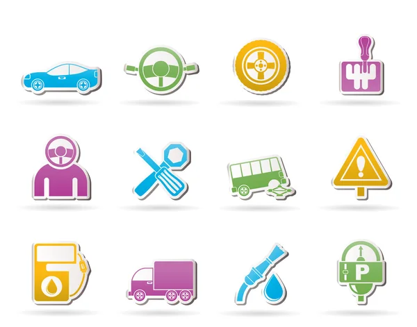 Auto služby a dopravy ikony — Stockový vektor