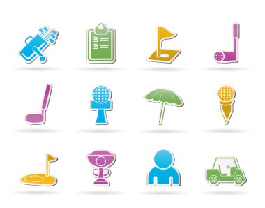 Golf and sport icons clipart