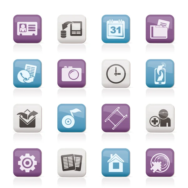 Icônes de menu de téléphone mobile — Image vectorielle