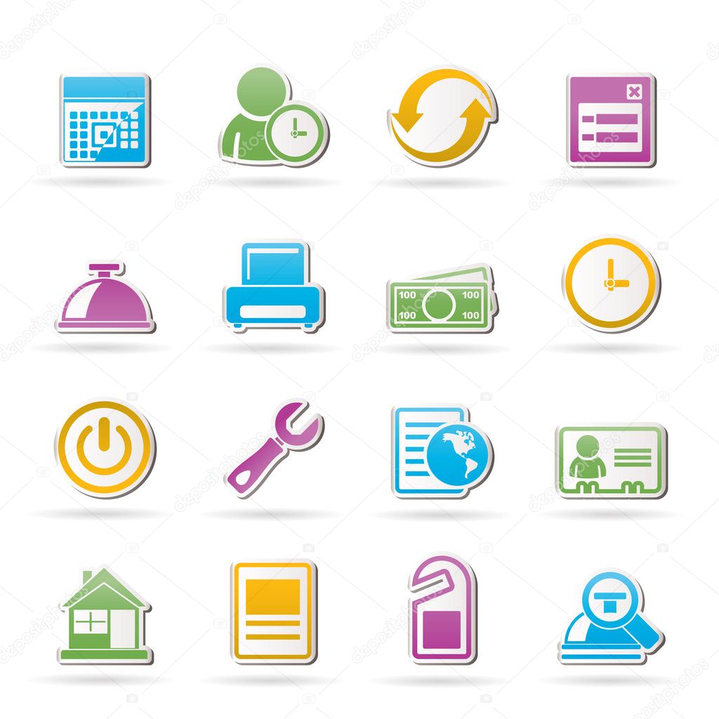 Reservation and hotel icons