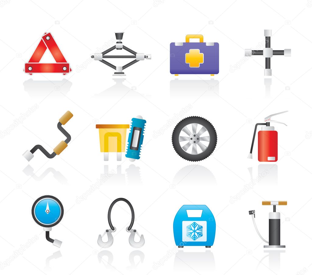 Car and transportation equipment icons