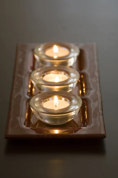 一排排的蜡烛 — 图库照片