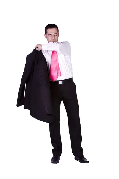 Biznesmen ubieranie się — Zdjęcie stockowe