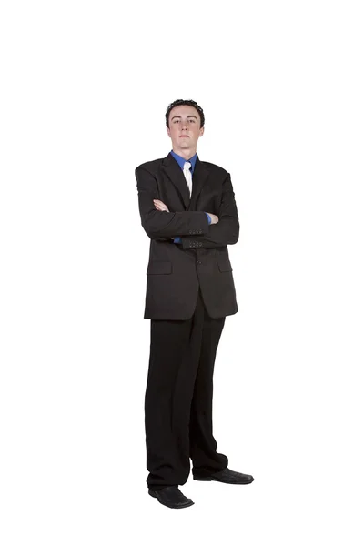 Primer plano de un hombre de negocios bien vestido con los brazos cruzados —  Fotos de Stock