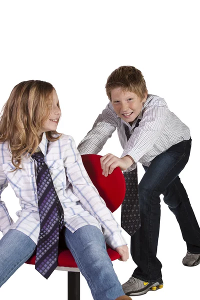 Brother and Sister Goofing Around — Stock Photo, Image