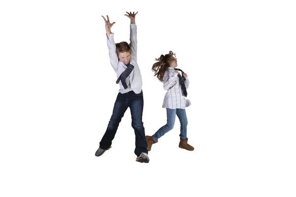 Brother and Sister Goofing Around — Stock Photo, Image