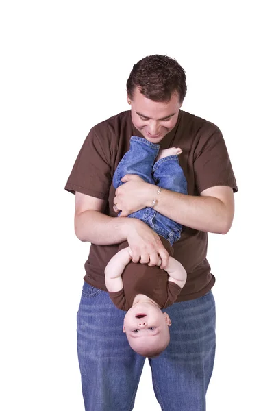 Padre e hijo posando —  Fotos de Stock