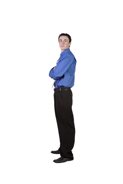 Primo piano di un uomo d'affari ben vestito con le braccia incrociate — Foto Stock