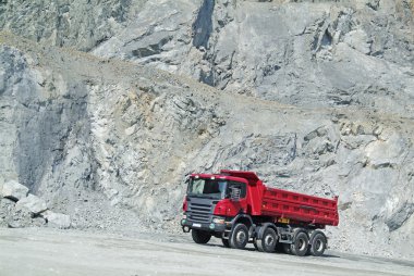 Dump Truck in a Quarry clipart