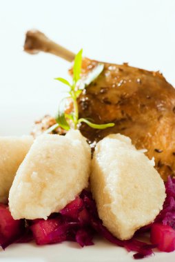 Roast Duck, Red Cabbage and Potato Dumplings clipart