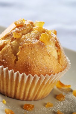 Muffin topped with dried fruit clipart